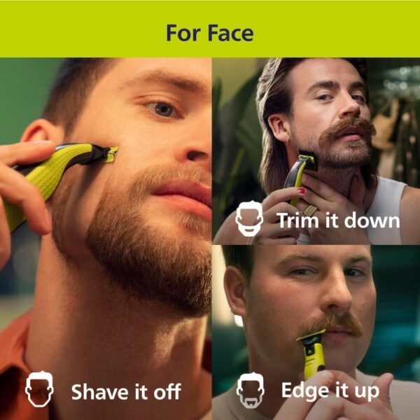 Philips Norelco OneBlade 360 Face Trimmer & Shaver – 5-in-1 Hybrid Beard Groomer - Image 3