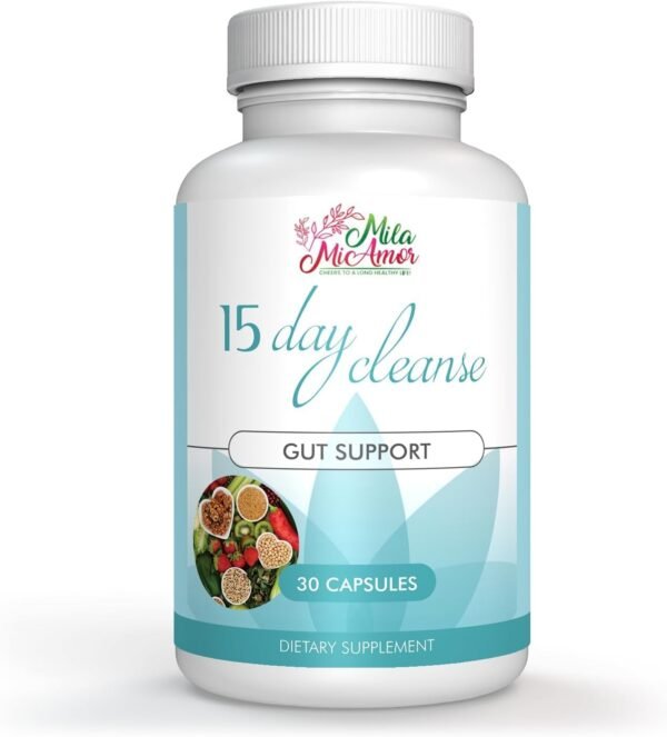 15-Day Gut Cleanse – Colon Detox with Senna, Cascara & Psyllium Husk, 30 Capsules