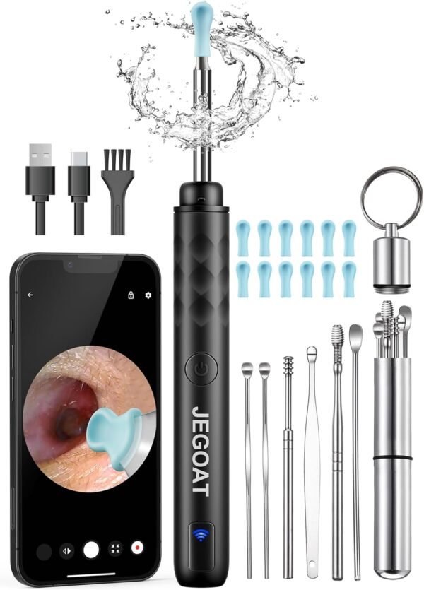 Ear Wax Removal Tool with Camera – Rechargeable Type-C Waterproof Ear Cleaner, Gift Set