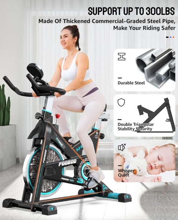 Exercise Bike – Indoor Stationary Bike for Home Gym with Digital Display & Comfortable Seat - Image 3