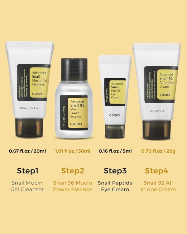 COSRX All About Snail Mucin Travel Set - Mini Korean Skincare Essentials - Image 3