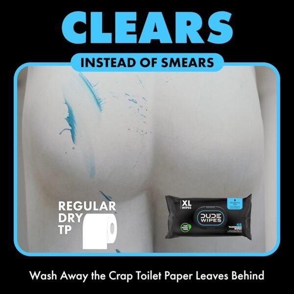 DUDE Wipes Flushable Wipes - Unscented & Mint, 8 Pack, 402 XL Wipes with Aloe Vera - Image 3