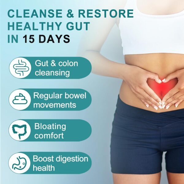 15-Day Gut Cleanse – Colon Detox with Senna, Cascara & Psyllium Husk, 30 Capsules - Image 4