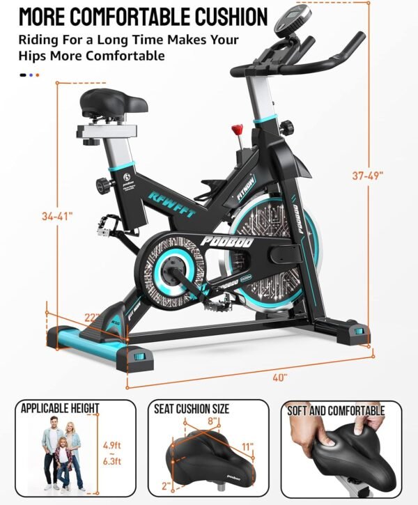 Exercise Bike – Indoor Stationary Bike for Home Gym with Digital Display & Comfortable Seat - Image 5