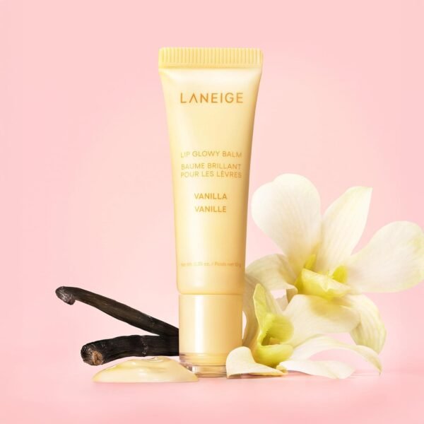 LANEIGE Lip Glowy Balm Stocking Stuffer Hydrate, Glossy, Lightweight, Moisturize & Tint with Shea Butter (Vanilla) - Image 2