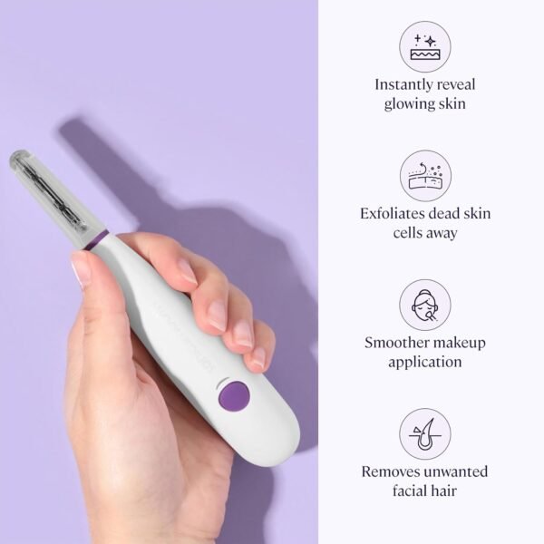 Michael Todd Beauty - Sonicsmooth – SONIC Technology Dermaplaning Tool - 2 in 1 Women’s Facial Exfoliation & Peach Fuzz Hair Removal System with 8 Weeks of Safety Edges