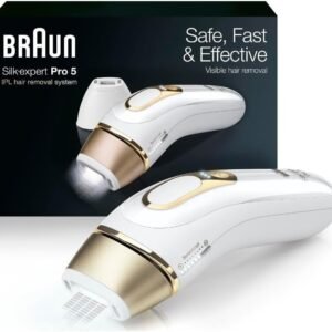 Braun IPL at Home Laser Hair Removal for Women and Men, Silk Expert Pro 5 PL5137 with Venus Swirl Razor, Long-Lasting Reduction in Hair Regrowth for Body & Face, Corded, PL5137