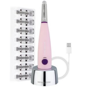 Michael Todd Beauty - Sonicsmooth – SONIC Technology Dermaplaning Tool - 2 in 1 Women’s Facial Exfoliation & Peach Fuzz Hair Removal System with 8 Weeks of Safety Edges